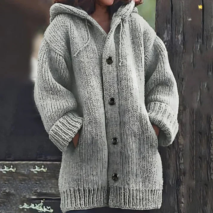 Stylish Edafel Long Jacket with Practical Hood