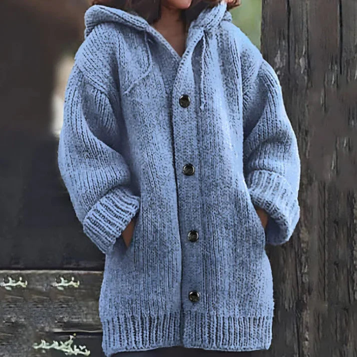 Stylish Edafel Long Jacket with Practical Hood