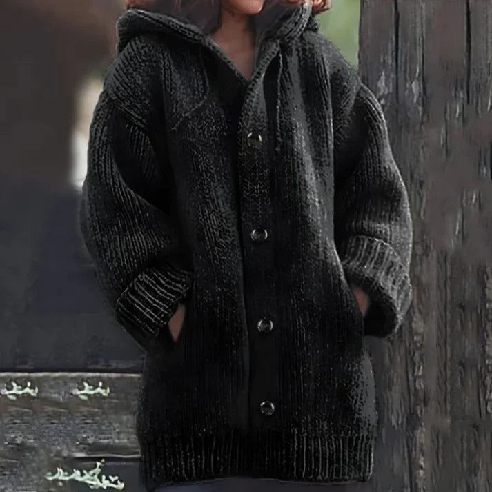Stylish Edafel Long Jacket with Practical Hood