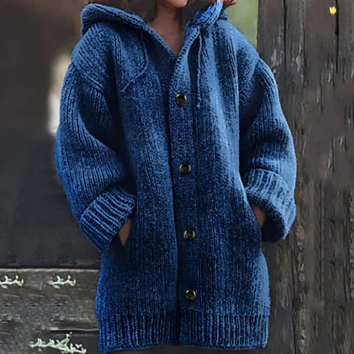 Stylish Edafel Long Jacket with Practical Hood