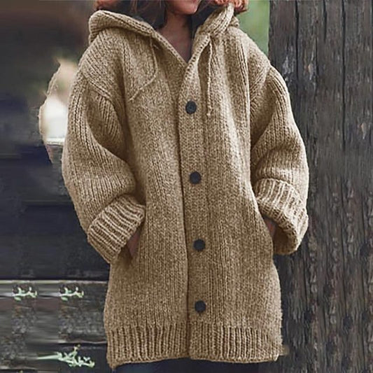 Stylish Edafel Long Jacket with Practical Hood