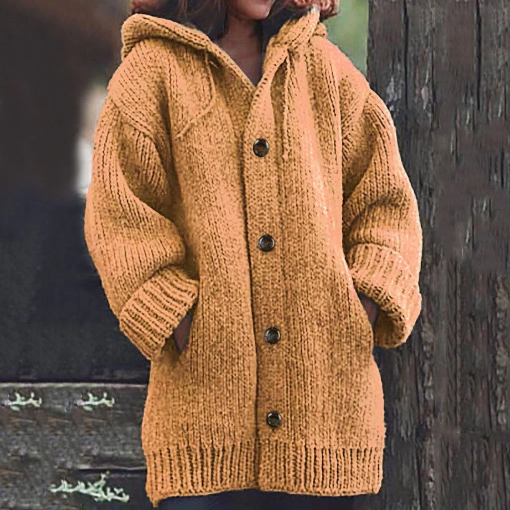 Stylish Edafel Long Jacket with Practical Hood